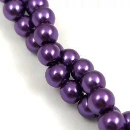   Imitation pearl round bead - Purple - 6mm (sold on a strand - 145 pcs/strand)