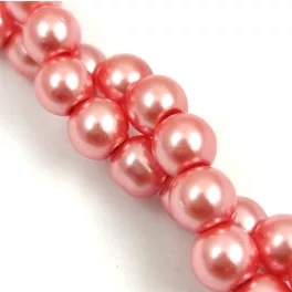   Imitation pearl round bead - Peach - 6mm (sold on a strand - 145 pcs/strand)