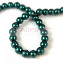   Imitation pearl round bead - Metallic Dark Emerald - 6mm (sold on a strand - 70pcs/strand)