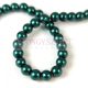 Imitation pearl round bead - Metallic Dark Emerald - 6mm (sold on a strand - 70pcs/strand)