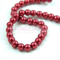   Imitation pearl round bead - Metallic Crimson - 6mm (sold on a strand - 74pcs/strand)
