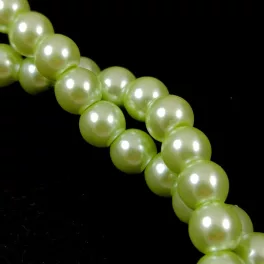   Imitation pearl round bead - Cream Mint - 6mm (sold on a strand - 50pcs/strand)
