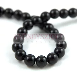   Imitation pearl round bead - Black - 6mm (sold on a strand - 50pcs/strand)
