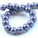 Imitation pearl round bead - Metallic Light Sapphire - 8mm (sold on a strand - 55pcs/strand)