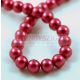 Imitation pearl round bead - Metallic Cherry - 8mm (sold on a strand - 55pcs/strand)