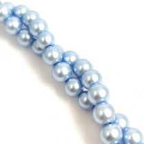   Imitation pearl round bead - Metallic Blue Gray - 8mm (sold on a strand - 55pcs/strand)