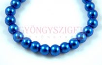   Imitation pearl round bead - Metallic Sapphire - 8mm (sold on a strand - 40pcs/strand)