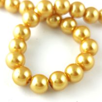   Imitation pearl round bead - Light Gold - 8mm (sold on a strand - 40pcs/strand)