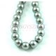Imitation pearl round bead - Metallic Light Grey - 8mm (sold on a strand - 40pcs/strand)