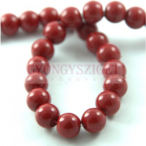 Imitation pearl round bead - Crimson - 8mm (sold on a strand - 55pcs/strand)