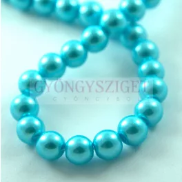   Imitation pearl round bead - Metallic Blue Turquoise - 8mm (sold on a strand - 55pcs/strand)