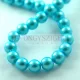 Tekla golyó gyöngy - Metallic Blue Turquoise - 8mm (szálon - kb. 105db/szál)
