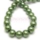 Imitation pearl round bead - Antique Green - 8mm (sold on a strand - 105pcs/strand)