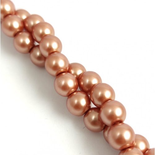 Imitation pearl round bead - Metallic Copper Gold - 8mm