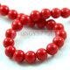 Imitation pearl round bead - Red - 8mm (sold on a strand - 55pcs/strand)