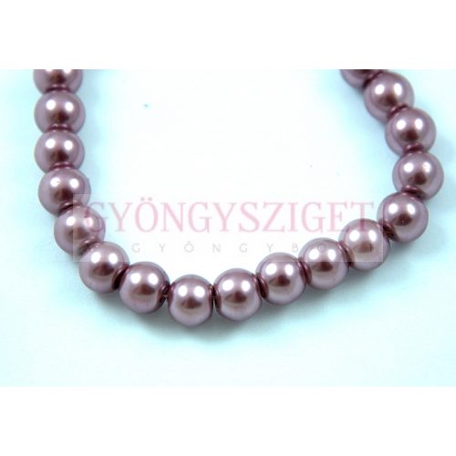 Imitation pearl round bead - Metallic Mauve - 8mm (sold on a strand - 40pcs/strand)