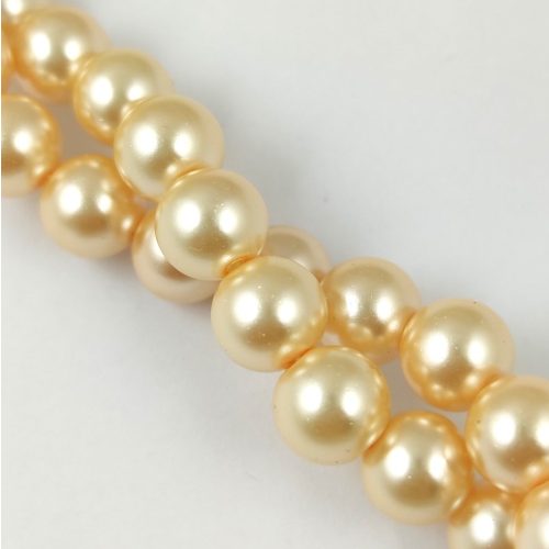 Imitation pearl round bead - Cream Gold - 8mm (sold on a strand - 105pcs/strand)