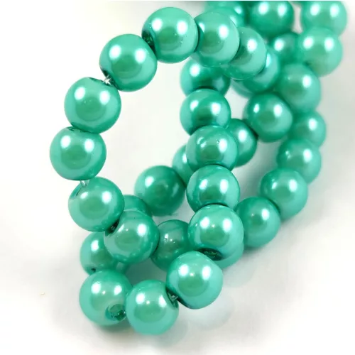 Imitation pearl round bead - Metallic Light Green - 8mm (sold on a strand - 40pcs/strand)
