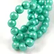 Tekla golyó gyöngy - Metallic Light Green - 8mm (szálon - kb. 105db/szál)