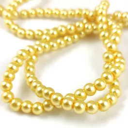  Imitation pearl round bead - Metallic Yellow - 8mm (sold on a strand - 100pcs/strand)