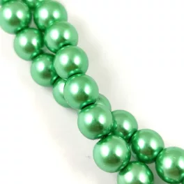   Imitation pearl round bead - Metallic Green - 8mm (sold on a strand - 105pcs/strand)