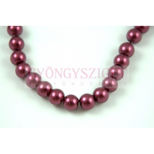 Imitation pearl round bead - Metallic Burgundy - 8mm (sold on a strand - 40pcs/strand)