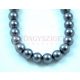 Imitation pearl round bead - Metallic Dark Grey - 8mm (sold on a strand - 40pcs/strand)