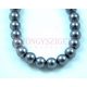 Imitation pearl round bead - Metallic Dark Grey - 8mm (sold on a strand - 40pcs/strand)