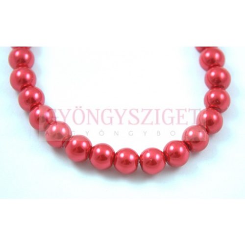 Imitation pearl round bead - Metallic Red - 8mm (sold on a strand - 40pcs/strand)