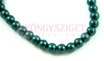   Imitation pearl round bead - Metallic Dark Emerald - 8mm (sold on a strand - 55pcs/strand)