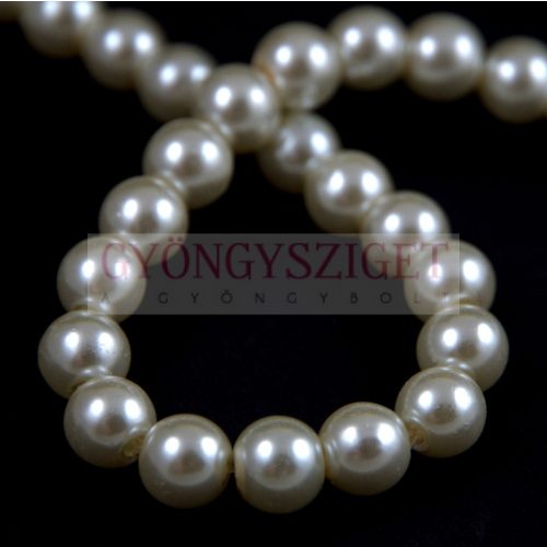 Imitation pearl round bead - Cream Pearl - 8mm (sold on a strand - 55pcs/strand)