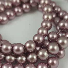   Imitation pearl round bead - Mauve Pearl - 8mm (sold on a strand - 105pcs/strand)