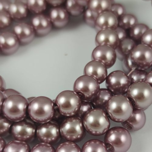 Tekla golyó gyöngy - Mauve Pearl - 8mm (szálon - kb. 105db/szál)