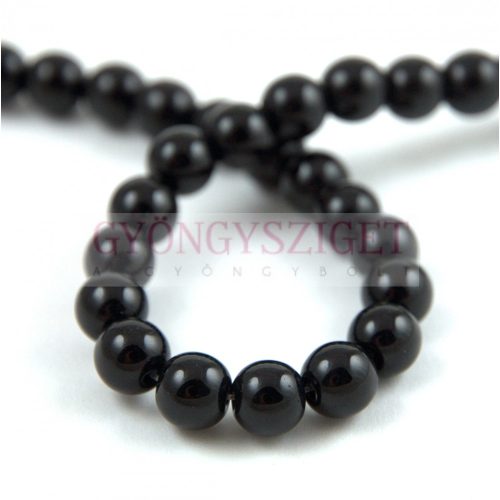 Imitation pearl round bead - Black - 8mm (sold on a strand - 40pcs/strand)