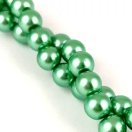   Imitation pearl round bead - Metallic Light Green - 8mm (sold on a strand - 105pcs/strand)