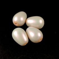 Imitation pearl drop bead - Cream Iris - 10x15mm