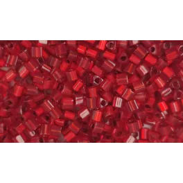   Toho Triangle Japanese Seed Bead - 25cf - Silver-Lined Frosted Ruby -  size: 11/0