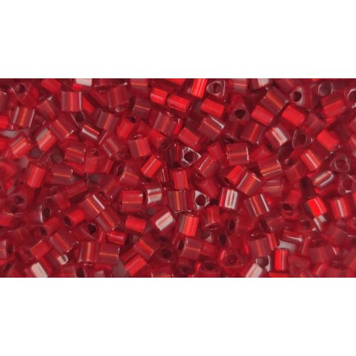 Toho Triangle Japanese Seed Bead - 25cf - Silver-Lined Frosted Ruby -  size: 11/0