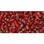 Toho Triangle Japanese Seed Bead - 25cf - Silver-Lined Frosted Ruby -  size: 11/0