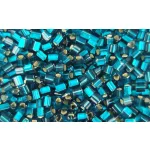 Toho Triangle Japanese Seed Bead bead  -  27bdf - Silver-Lined Frosted Teal - 11/0