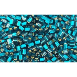   Toho Triangle Japanese Seed Bead bead  -  27bdf - Silver-Lined Frosted Teal - 11/0