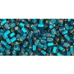 Toho Triangle Japanese Seed Bead bead  -  27bdf - Silver-Lined Frosted Teal - 11/0
