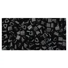   Toho Triangle Japanese Seed Bead  -  49  -  Opaque Jet  -  size: 11/0
