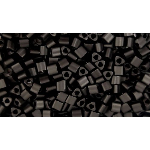 Toho Triangle Japanese Seed Bead  -  49f  -  Frosted Jet  -  size: 11/0