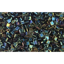   Toho Triangle Japanese Seed Bead  -  84  -  Metallic Iris - Green Brown -  size: 11/0