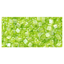   Toho Triangle Japanese Seed Bead  -  105 - Transparent Lime Green Luster - 11/0