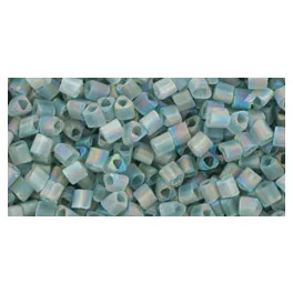   Toho Triangle Japanese Seed Bead bead  -  176bf - Transparent Rainbow Frosted Gray - 11/0