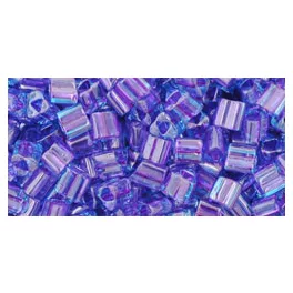   Toho Triangle Japanese Seed Bead  -  252  -  Purple Lined Aqua  -  size: 11/0