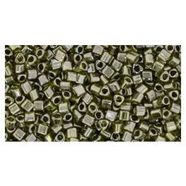   Toho Triangle Japanese Seed Bead - 457 - Gold Lustered Green Tea -  size: 11/0