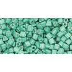Toho Triangle Japanese Seed Bead  -  561f -  Galvanized Matte Lt Teal  - 11/0